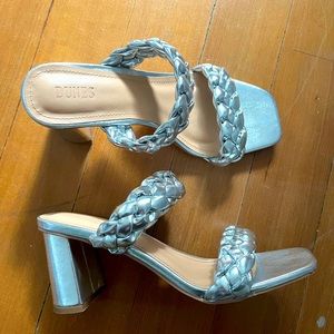 Silver heels size 8